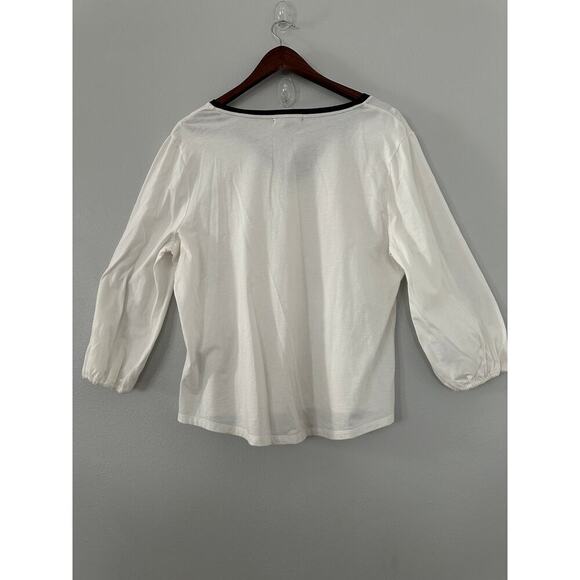 Lauren Ralph Lauren V-Neck Lantern Sleeve Top sz XL - Picture 2 of 4